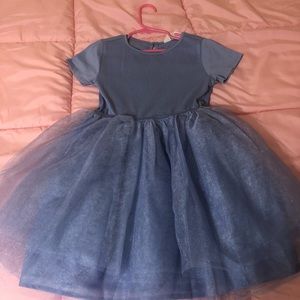 Periwinkle blue girls tulle dress, size 6X-7, H&M.